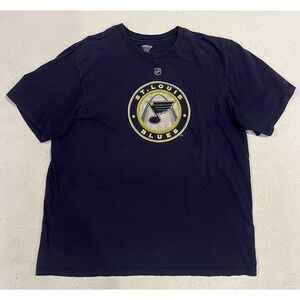 Reebok‎ St Louis Blues Shirt Mens 2XL Blue 36 D'Agostini Short Sleeve NHL Hockey